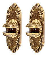 Alno A8550-PA: Ribbon & Reed Shelf Mounting Brackets (pair) - Polished Antique