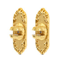 Alno A8550-PB: Ribbon & Reed Shelf Mounting Brackets (pair) - Polished Brass