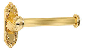 Alno A8566L-PB/NL: Ribbon & Reed Single Post Tissue Holder (left) - Unlacquered Brass