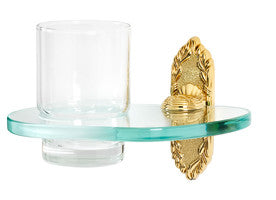 Alno A8570-PB/NL: Ribbon & Reed Tumbler Holder w/Tumbler - Unlacquered Brass