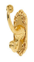 Alno A8599-PB: Ribbon & Reed Double Robe Hook - Polished Brass