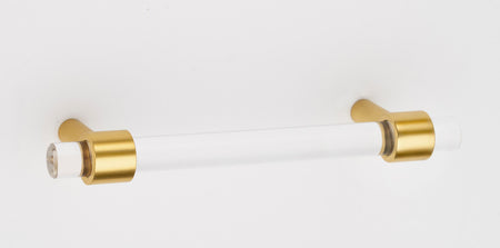 Alno A860-3-PB/NL: 3" cc Acrylic Contemporary Cabinet Pull - Unlacquered Brass