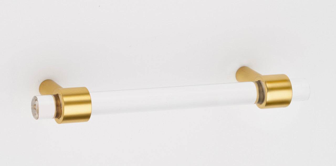 Alno A860-3-PB/NL: 3" cc Acrylic Contemporary Cabinet Pull - Unlacquered Brass