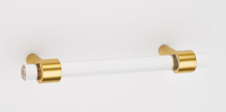 Alno A860-35-PB: 3-1/2" cc Acrylic Contemporary Cabinet Pull - Polished Brass