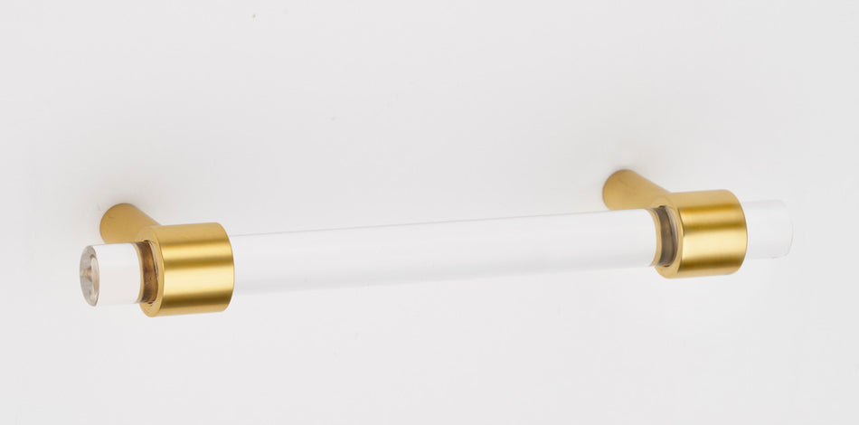Alno A860-4-PB/NL: 4" cc Acrylic Contemporary Cabinet Pull - Unlacquered Brass