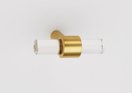 Alno A860-45-PB/NL: 1-3/4" Acrylic Contemporary Cabinet Knob - Unlacquered Brass