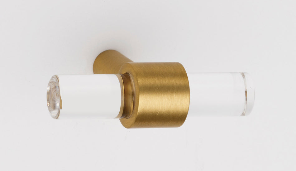 Alno A860-45-SB: 1-3/4" Acrylic Contemporary Cabinet Knob - Satin Brass