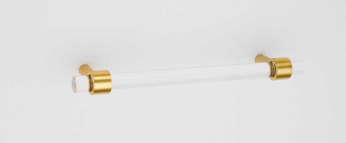 Alno A860-6-PB: 6" cc Acrylic Contemporary Cabinet Pull - Polished Brass