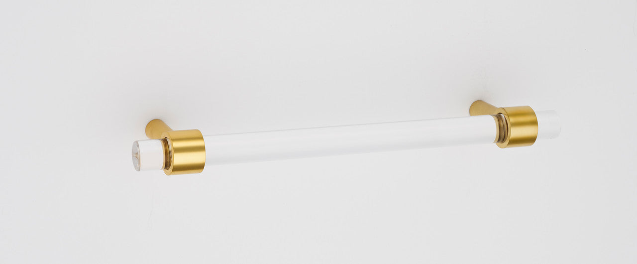 Alno A860-8-PB/NL: 8" cc Acrylic Contemporary Cabinet Pull - Unlacquered Brass