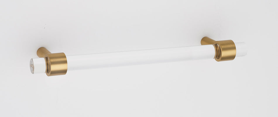 Alno A860-8-SB: 8" cc Acrylic Contemporary Cabinet Pull - Satin Brass