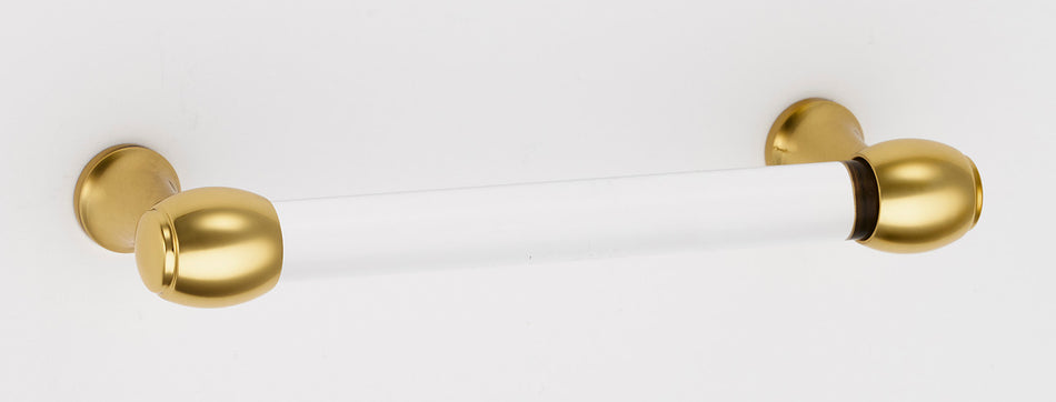 Alno A870-3-PB/NL: 3" cc Acrylic Royale Cabinet Pull - Unlacquered Brass