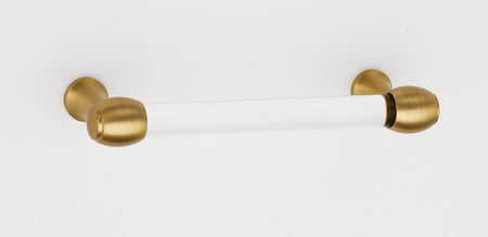 Alno A870-35-SB: 3-1/2" cc Acrylic Royale Cabinet Pull - Satin Brass