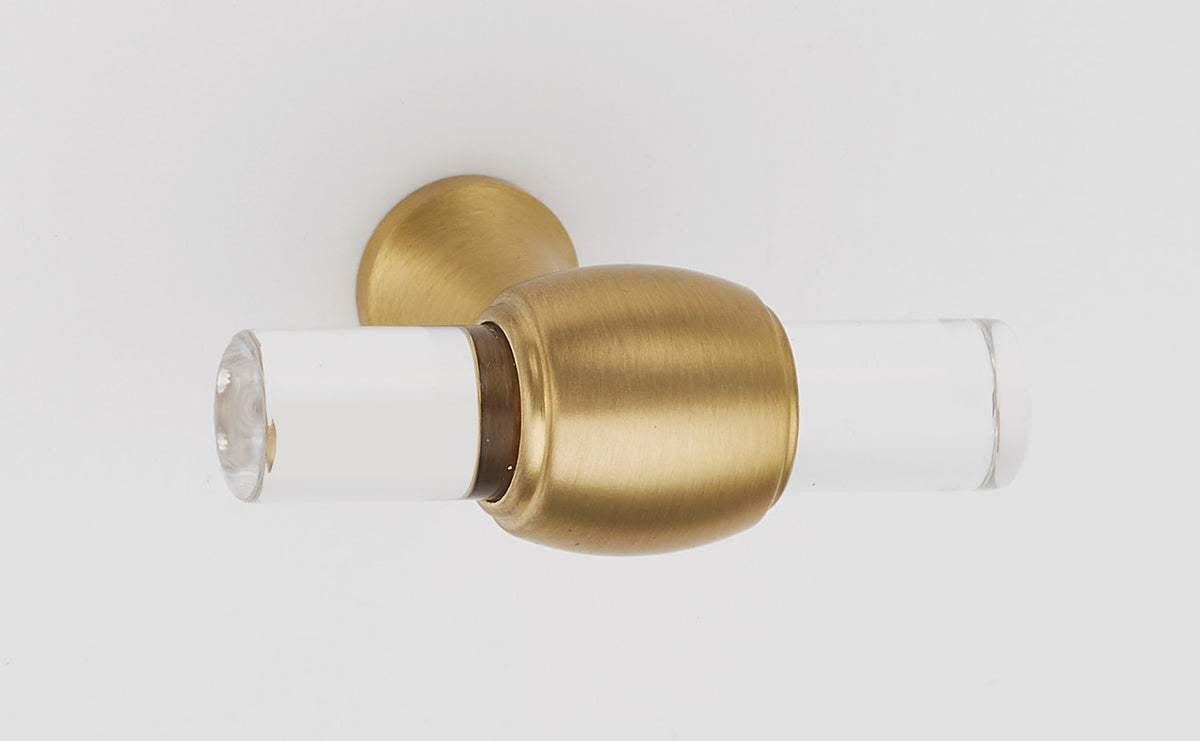 Alno A870-45-SB: 1-3/4" Acrylic Royale Cabinet Knob - Satin Brass