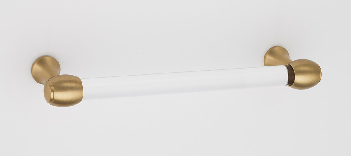 Alno A870-6-SB: 6" cc Acrylic Royale Cabinet Pull - Satin Brass