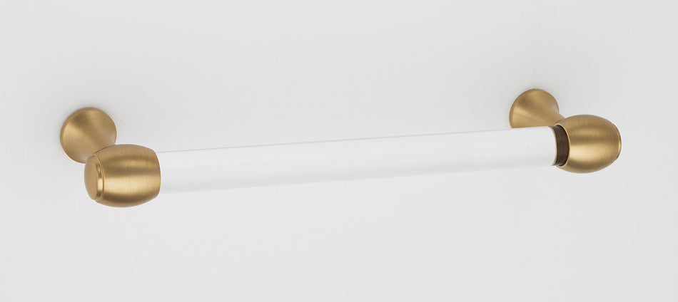 Alno A870-6-SB: 6" cc Acrylic Royale Cabinet Pull - Satin Brass
