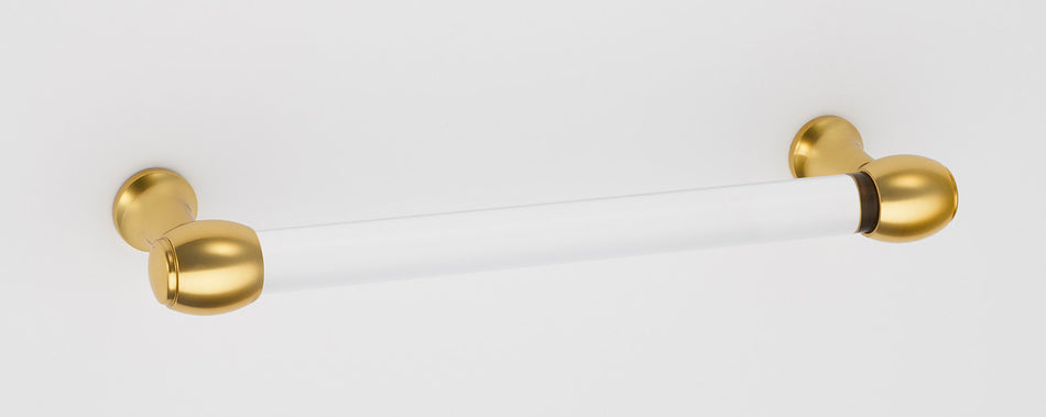 Alno A870-8-PB: 8" cc Acrylic Royale Cabinet Pull - Polished Brass