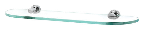 Alno A8750-18-PB/NL: Infinity 18" Glass Shelf w/Brackets - Unlacquered Brass