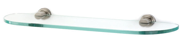 Alno A8750-18-SN: 18" Infinity Glass Shelf w/Brackets - Satin Nickel
