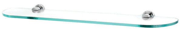 Alno A8750-24-PB/NL: Infinity 24" Glass Shelf w/Brackets - Unlacquered Brass