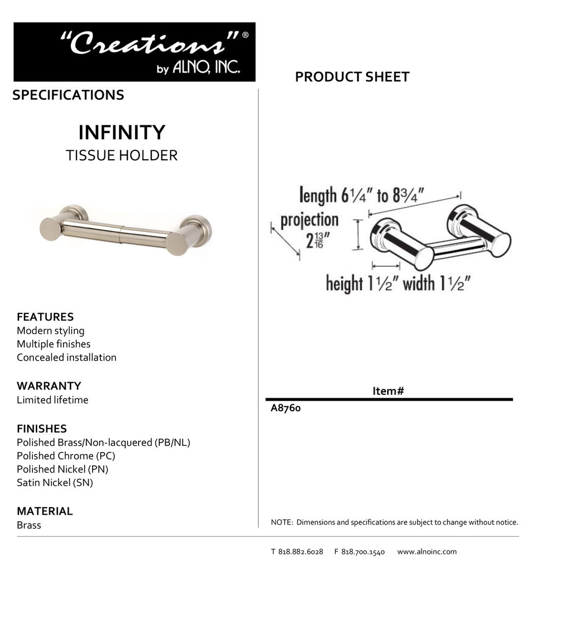 Specificaton Sheet