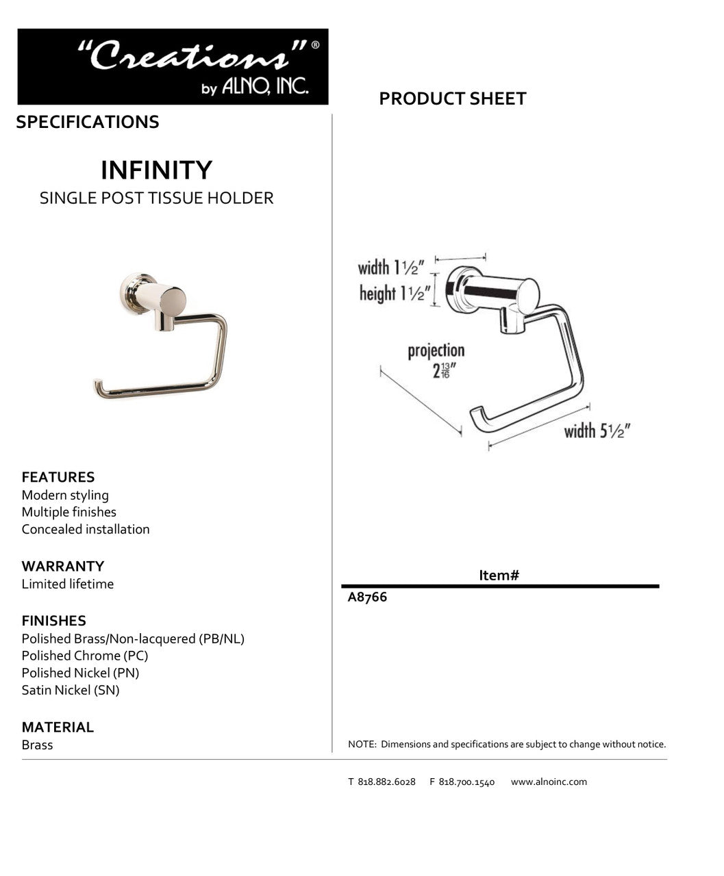 Specificaton Sheet