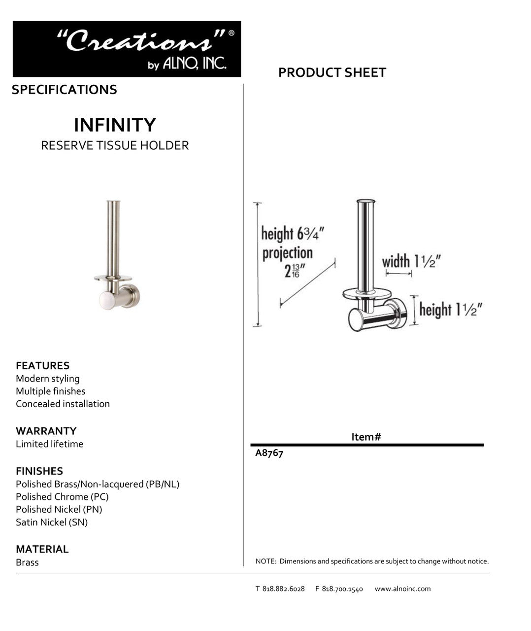 Specificaton Sheet