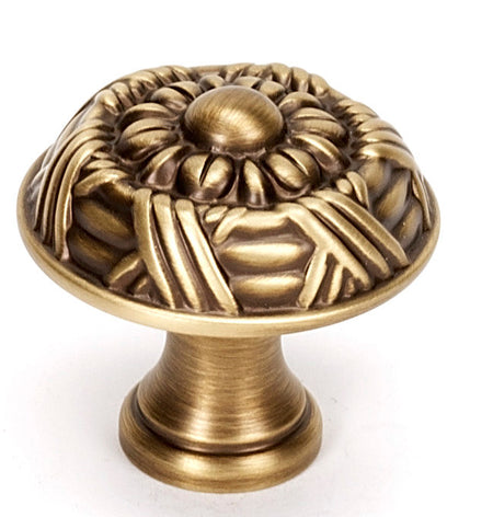 Alno A880-14-AEM: 1-1/4" Ribbon & Reed Cabinet Knob - Antique English Matte