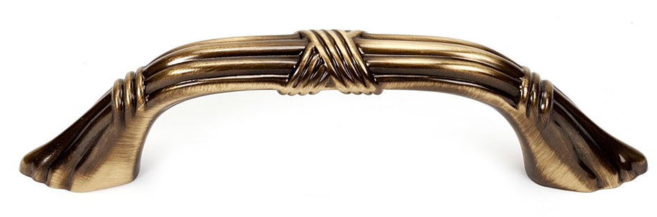 Alno A881-3-AE: 3" cc Ribbon & Reed Cabinet Pull - Antique English