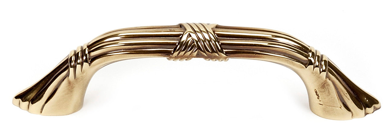 Alno A881-3-PA: 3" cc Ribbon & Reed Cabinet Pull - Polished Antique
