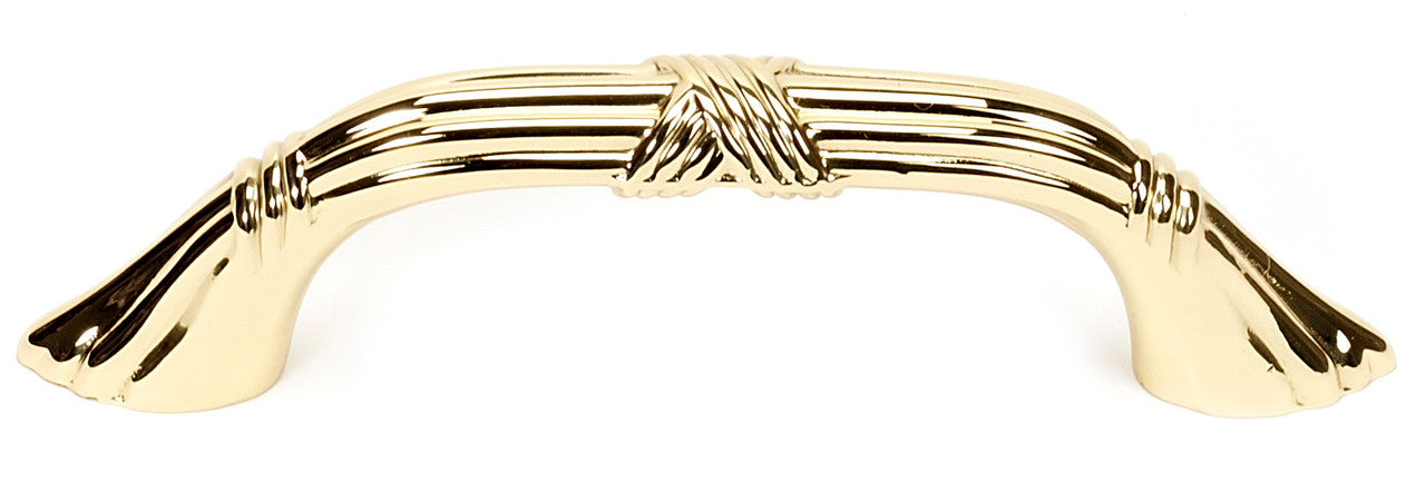 Alno A881-3-PB: 3" cc Ribbon & Reed Cabinet Pull - Polished Brass