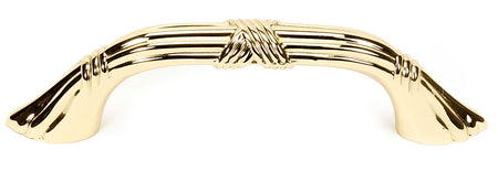 Alno A881-3-PB: 3" cc Ribbon & Reed Cabinet Pull - Polished Brass