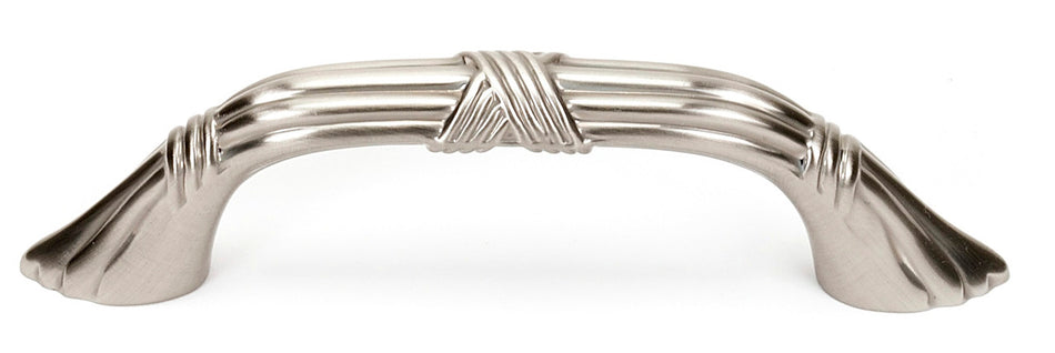 Alno A881-3-SN: 3" cc Ribbon & Reed Cabinet Pull - Satin Nickel