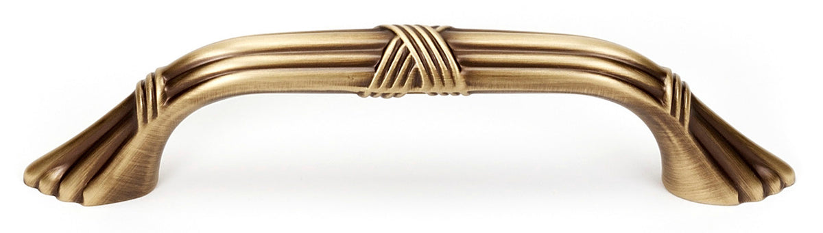 Alno A881-35-AEM: 3-1/2" cc Ribbon & Reed Cabinet Pull - Antique English Matte