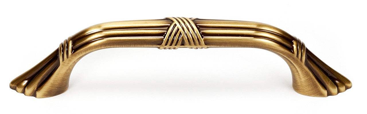 Alno A881-35-AE: 3-1/2" cc Ribbon & Reed Cabinet Pull - Antique English