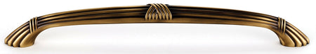 Alno A881-6-AE: 6" cc Ribbon & Reed Cabinet Pull - Antique English