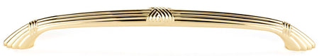 Alno A881-6-PB: 6" cc Ribbon & Reed Cabinet Pull - Polished Brass