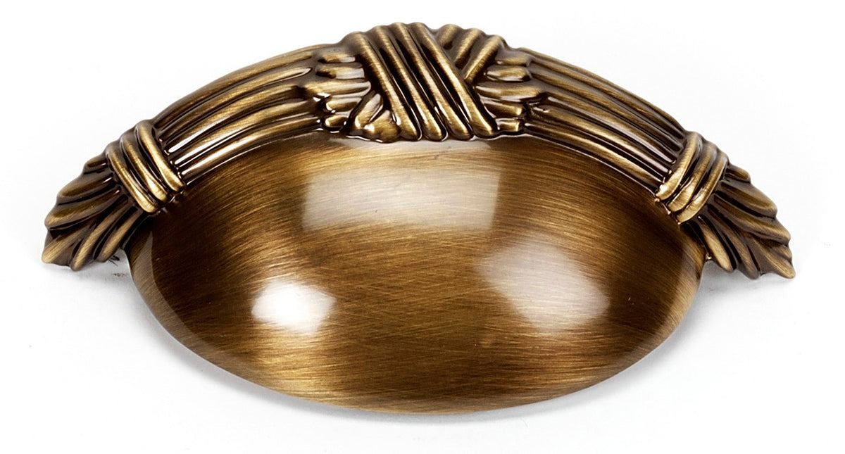 Alno A882-3-AE: 3" cc Ribbon & Reed Cup Cabinet Pull - Antique English
