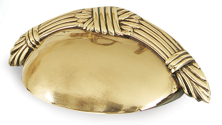 Alno A882-3-PA: 3" cc Ribbon & Reed Cup Cabinet Pull - Polished Antique