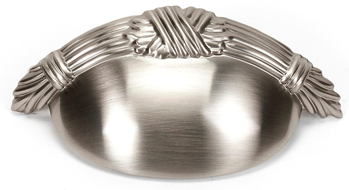 Alno A882-3-SN: 3" cc Ribbon & Reed Cup Cabinet Pull - Satin Nickel