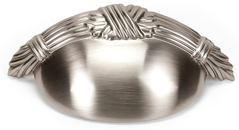 Alno A882-3-SN: 3" cc Ribbon & Reed Cup Cabinet Pull - Satin Nickel