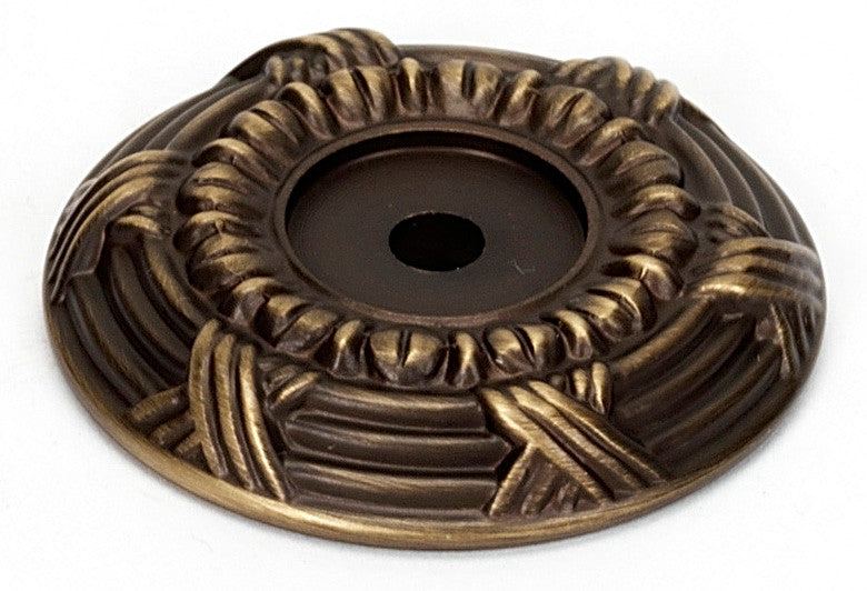 Alno A885-58-AEM: 1-5/8" Ribbon & Reed Backplate - Antique English Matte