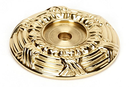 Alno A885-58-PB/NL: 1-5/8" Ribbon & Reed Backplate - Unlacquered Brass