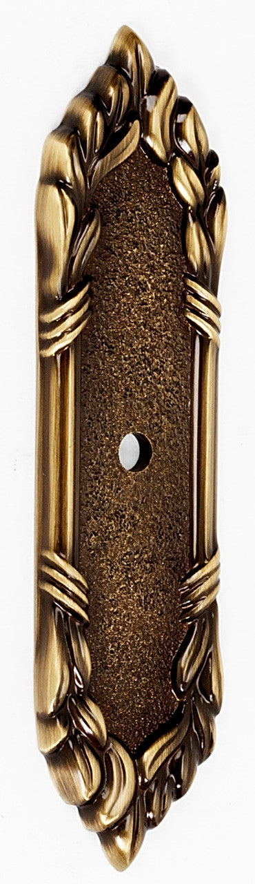 Alno A886-AE: 4-1/4" Ribbon & Reed Backplate - Antique English