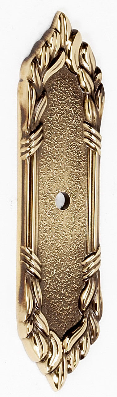 Alno A886-PA: 4-1/4" Ribbon & Reed Backplate - Polished Antique