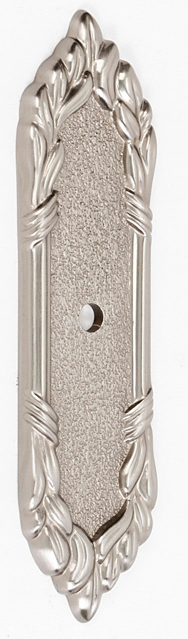 Alno A886-SN: 4-1/4" Ribbon & Reed Backplate - Satin Nickel