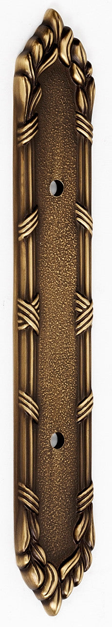 Alno A887-3-AEM: 7-1/4" Ribbon & Reed Backplate - Antique English Matte