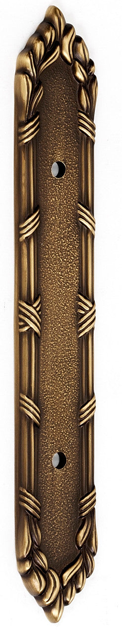 Alno A887-35-AEM: 7-1/4" Ribbon & Reed Backplate Drill - Antique English Matte
