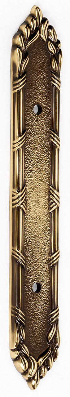 Alno A887-35-PA: 7-1/4" Ribbon & Reed Backplate - Polished Antique