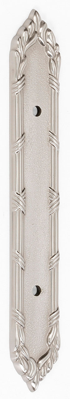 Alno A887-35-SN: 7-1/4" Ribbon & Reed Backplate - Satin Nickel