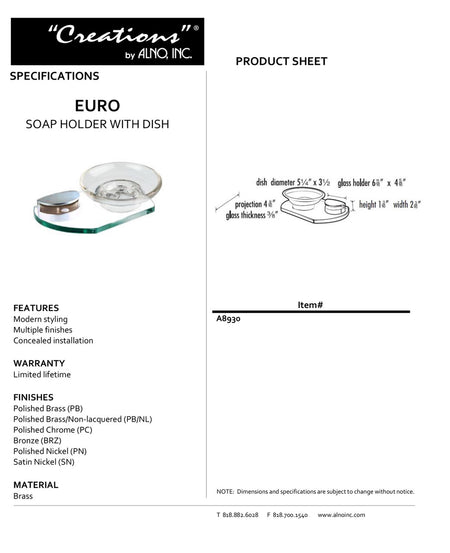 Specificaton Sheet